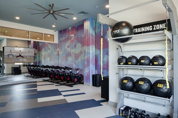 fitness center at CoLab Apartments