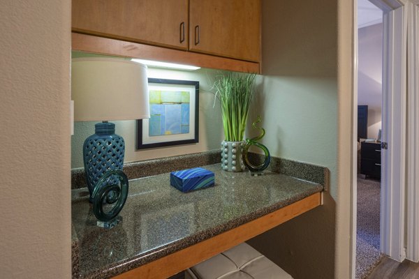 Home office area with modern furniture in Mandalay at Shadow Lake Apartments