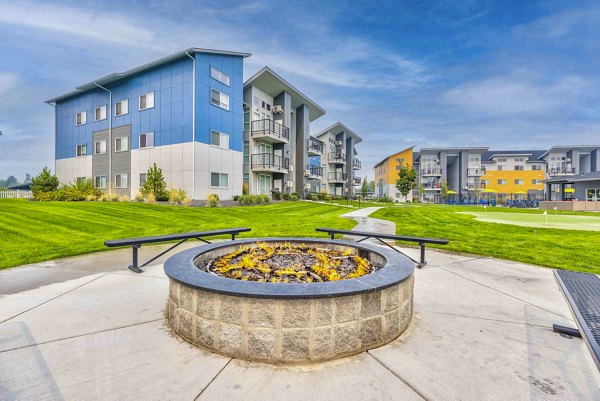 fire pit/patio at The Northern at Coeur d'Alene Place Apartments