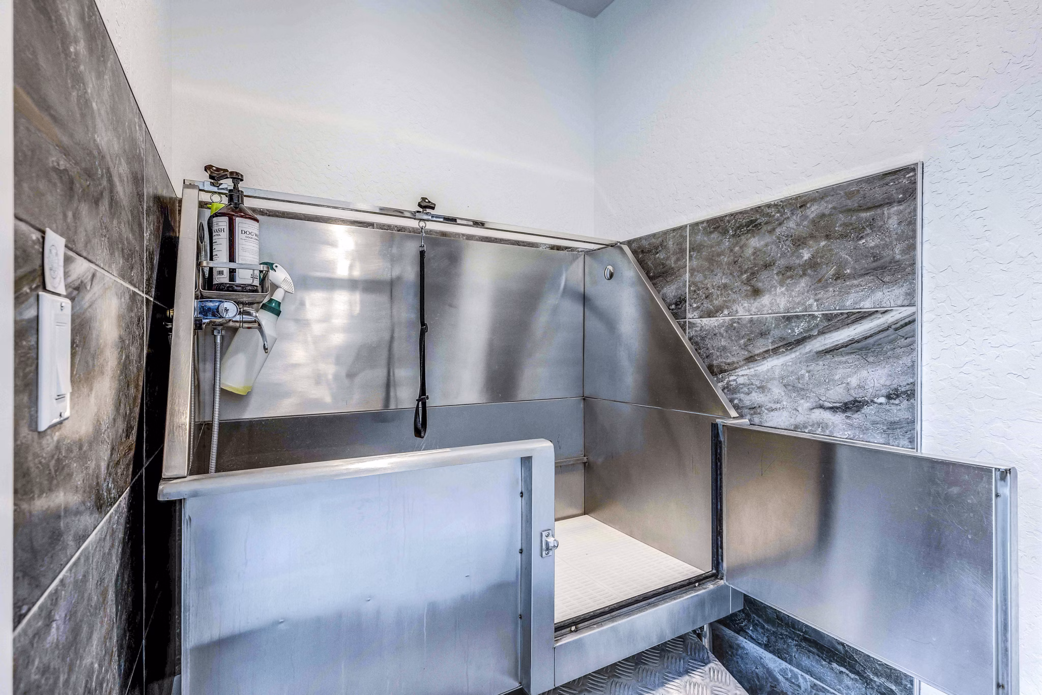 Dog wash station at The Northern at Coeur d'Alene Place Apartments