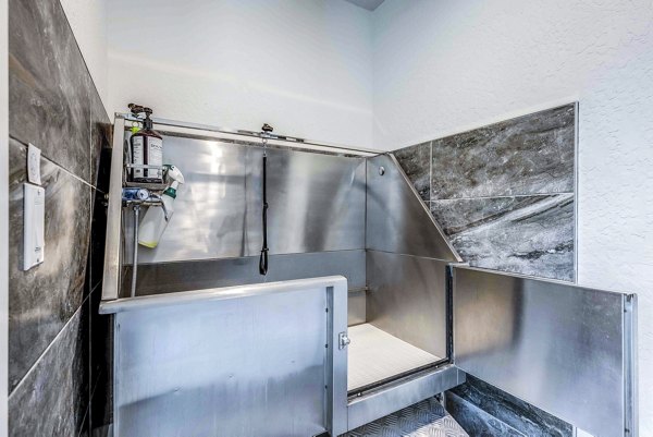 Dog wash station at The Northern at Coeur d'Alene Place Apartments