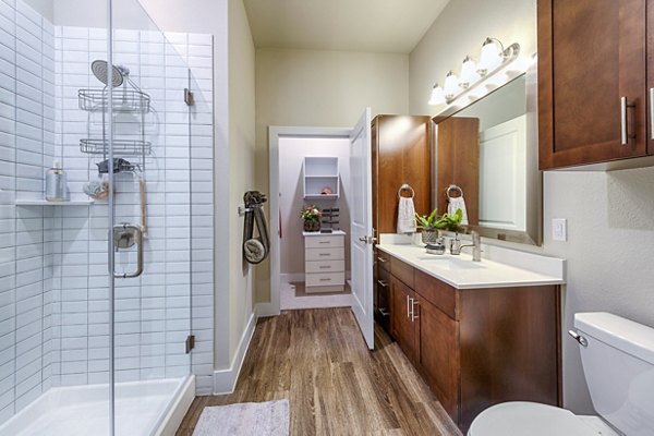bathroom at Hardy Yards Apartment Homes