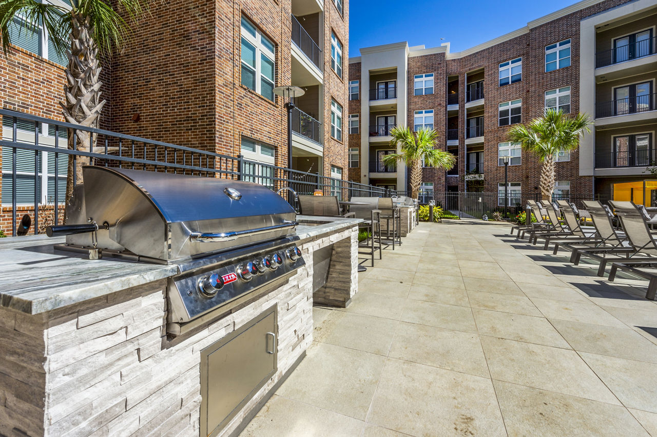 Grill area at Hardy Yards Apartment Homes