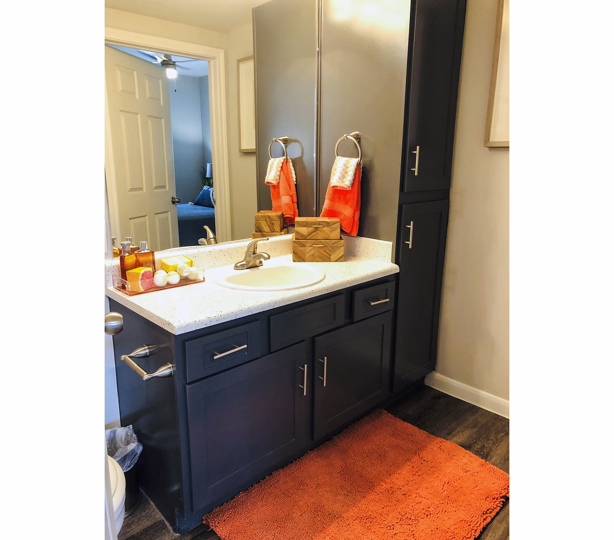 Bathroom featuring modern fixtures and a sleek design at Breakers at Windmill Lakes Apartments