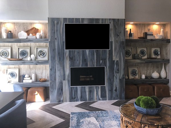 Stylish clubhouse featuring modern decor at Breakers at Windmill Lakes Apartments