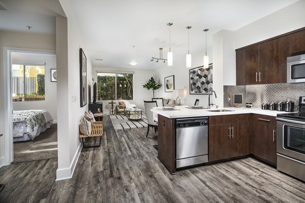 kitchen at Alaya Hollywood Apartments