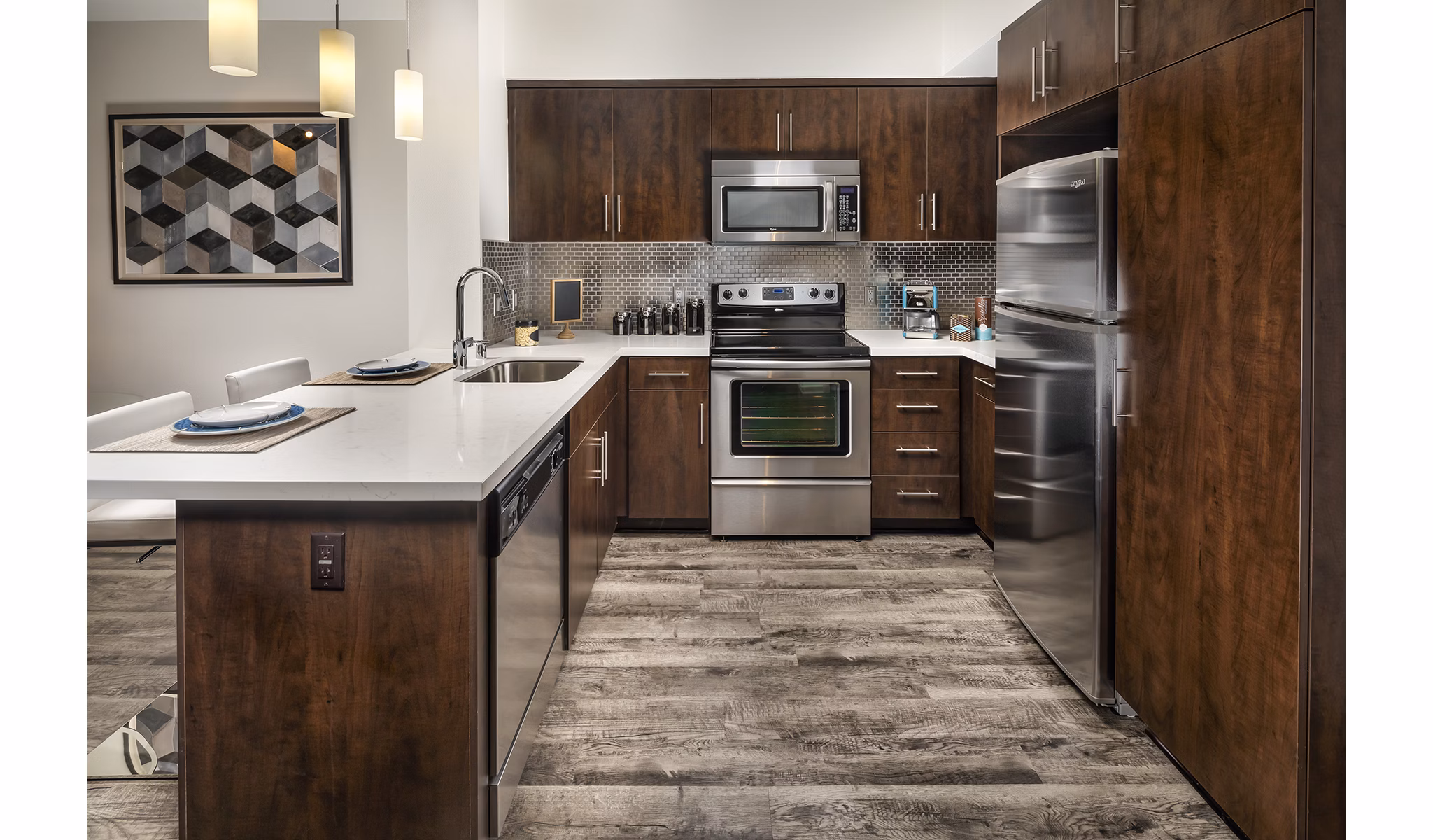 kitchen at Alaya Hollywood Apartments
