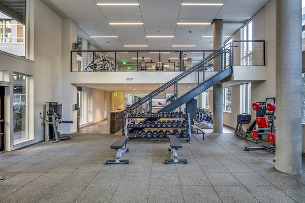 Fitness center with state-of-the-art equipment at Sitka Apartments