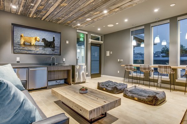 Dog park with agility equipment at Sitka Apartments, a Greystar property
