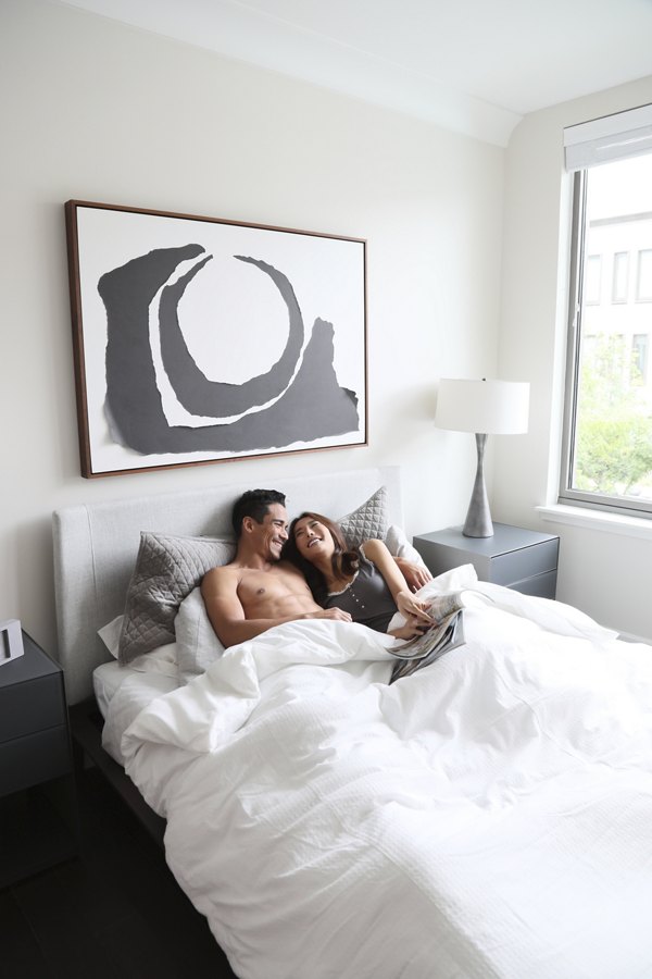 bedroom at Grey House Apartments