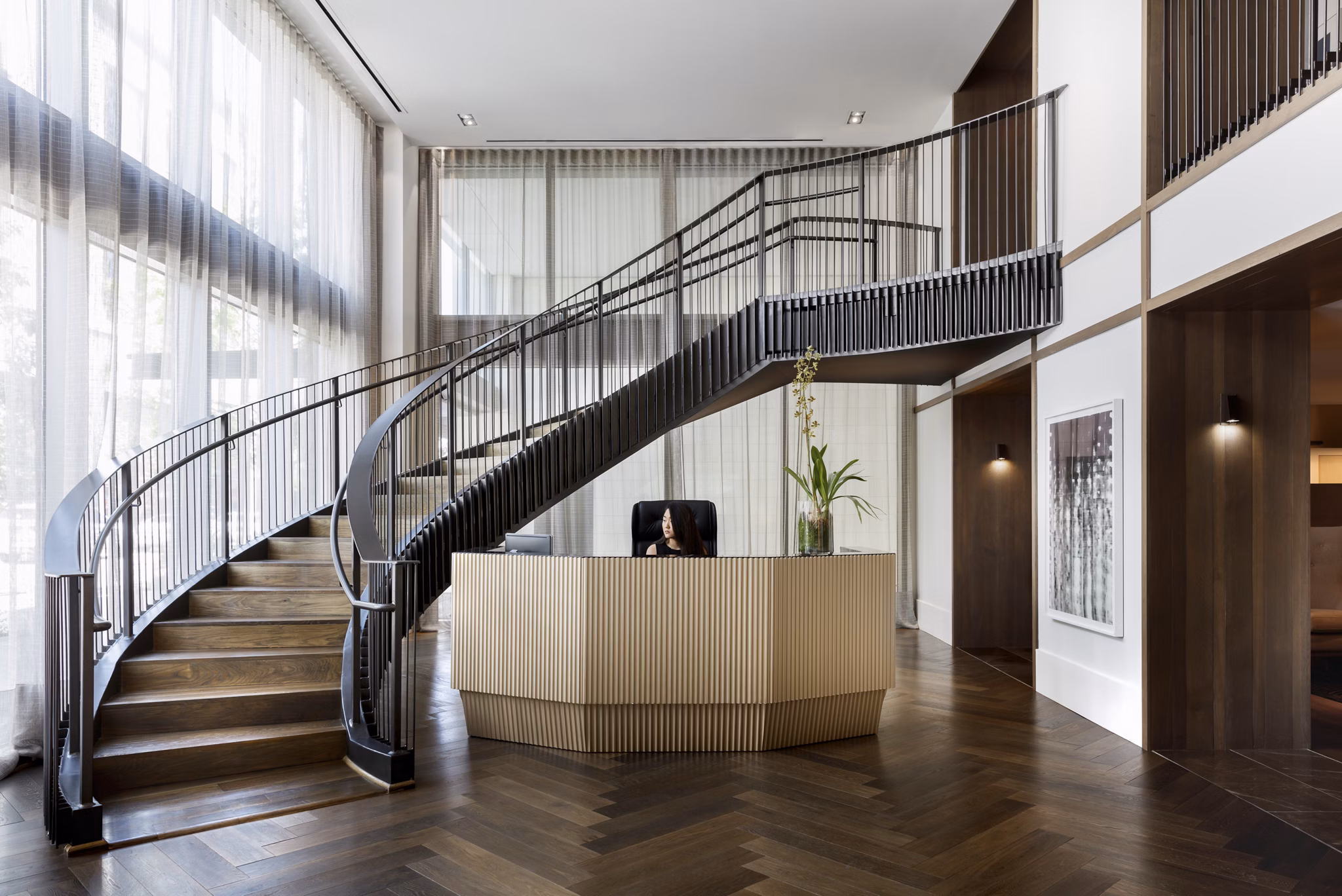 Elegant clubhouse featuring modern decor at Grey House Apartments