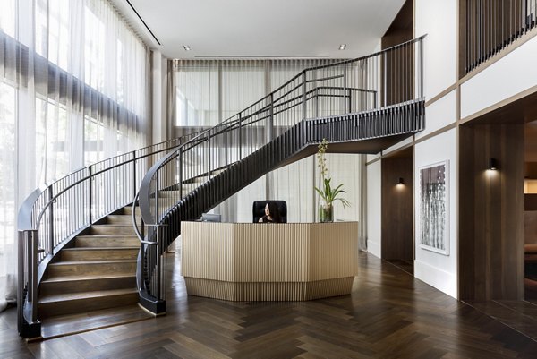 Elegant clubhouse featuring modern decor at Grey House Apartments