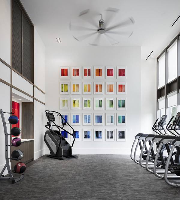 fitness center at Grey House Apartments