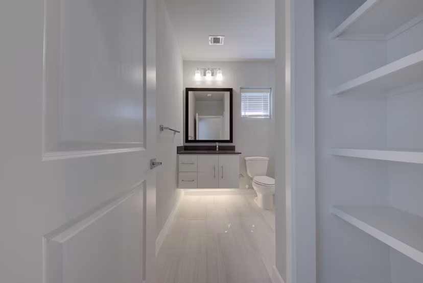 Luxurious bathroom with modern fixtures at Tacara Westpointe Village Apartments