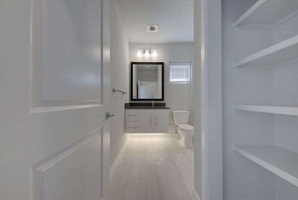 Luxurious bathroom with modern fixtures at Tacara Westpointe Village Apartments