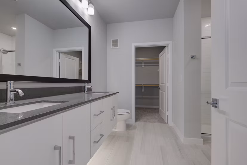 Bathroom featuring modern fixtures and sleek design in Tacara Westpointe Village Apartments