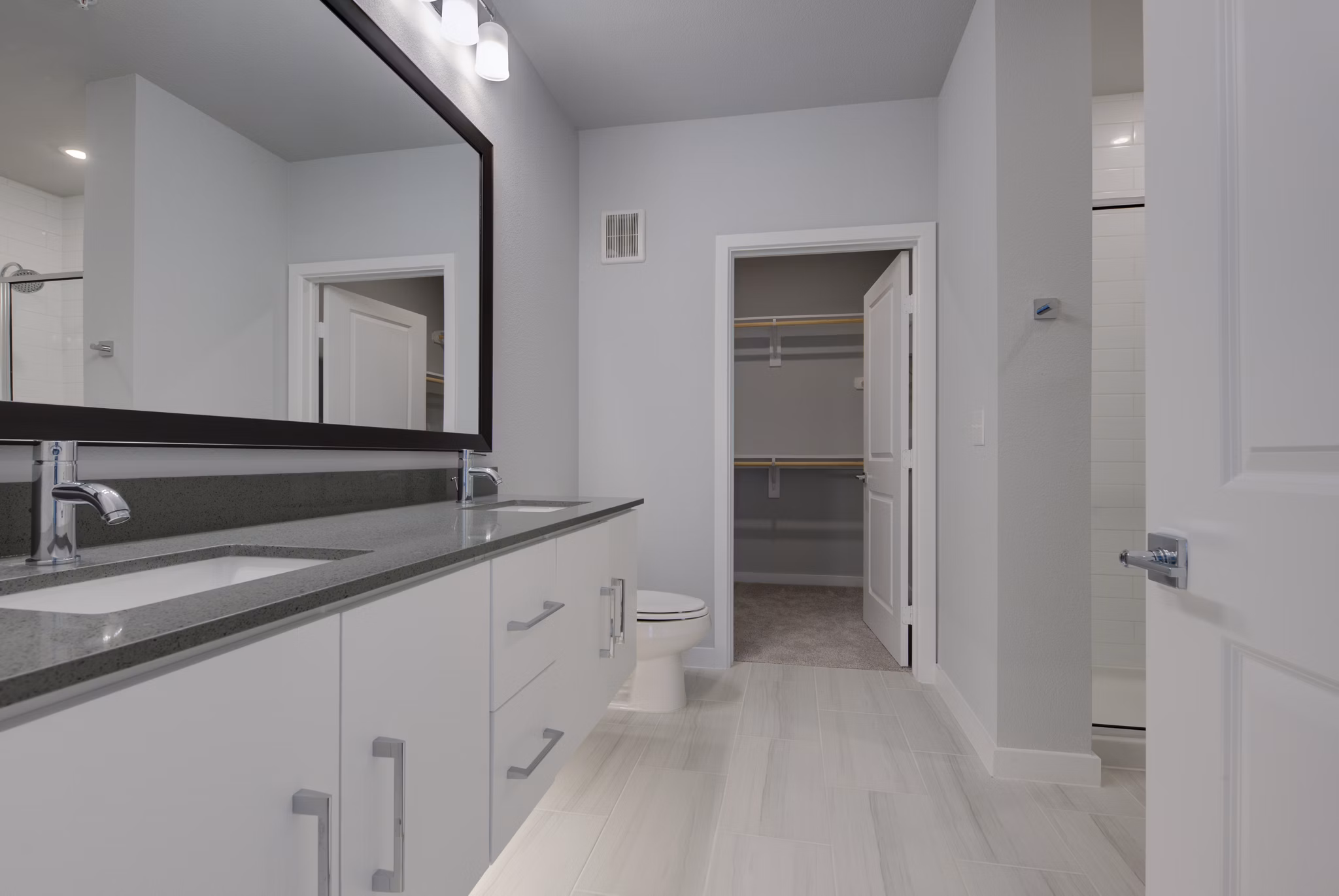 Bathroom featuring modern fixtures and sleek design in Tacara Westpointe Village Apartments