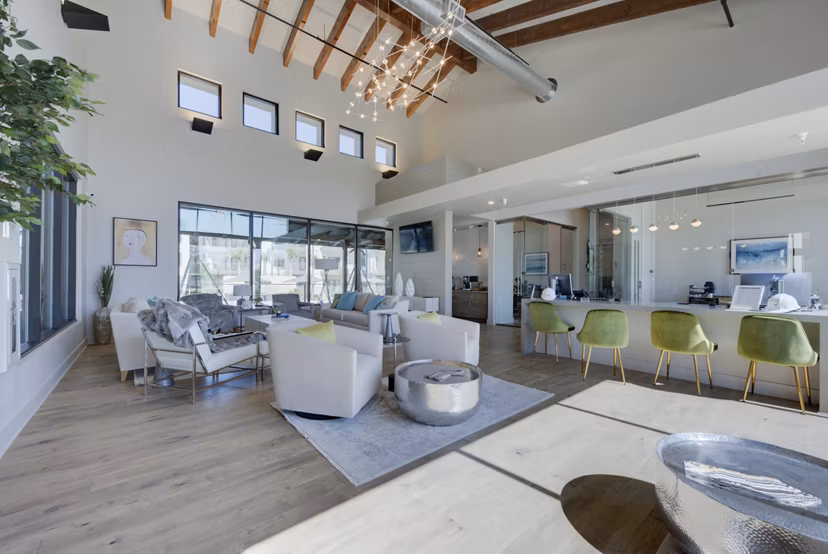 Clubhouse featuring modern design and chic decor at Tacara Westpointe Village Apartments