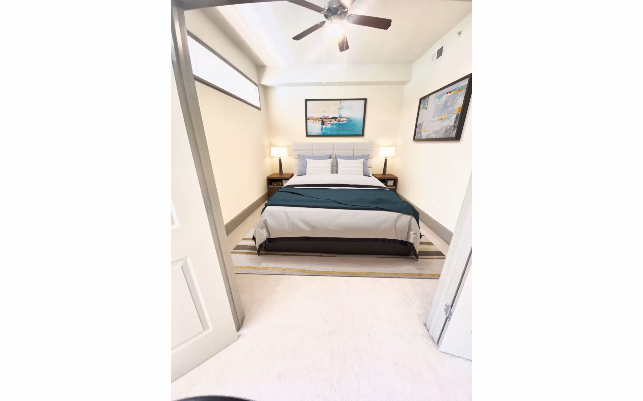 Cozy bedroom with natural light at The Residence at SouthPark Apartments