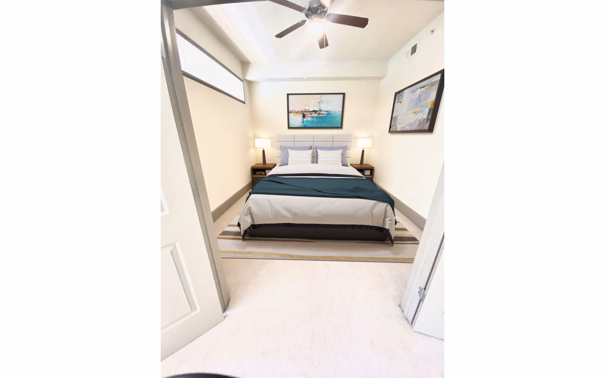 Cozy bedroom with natural light at The Residence at SouthPark Apartments