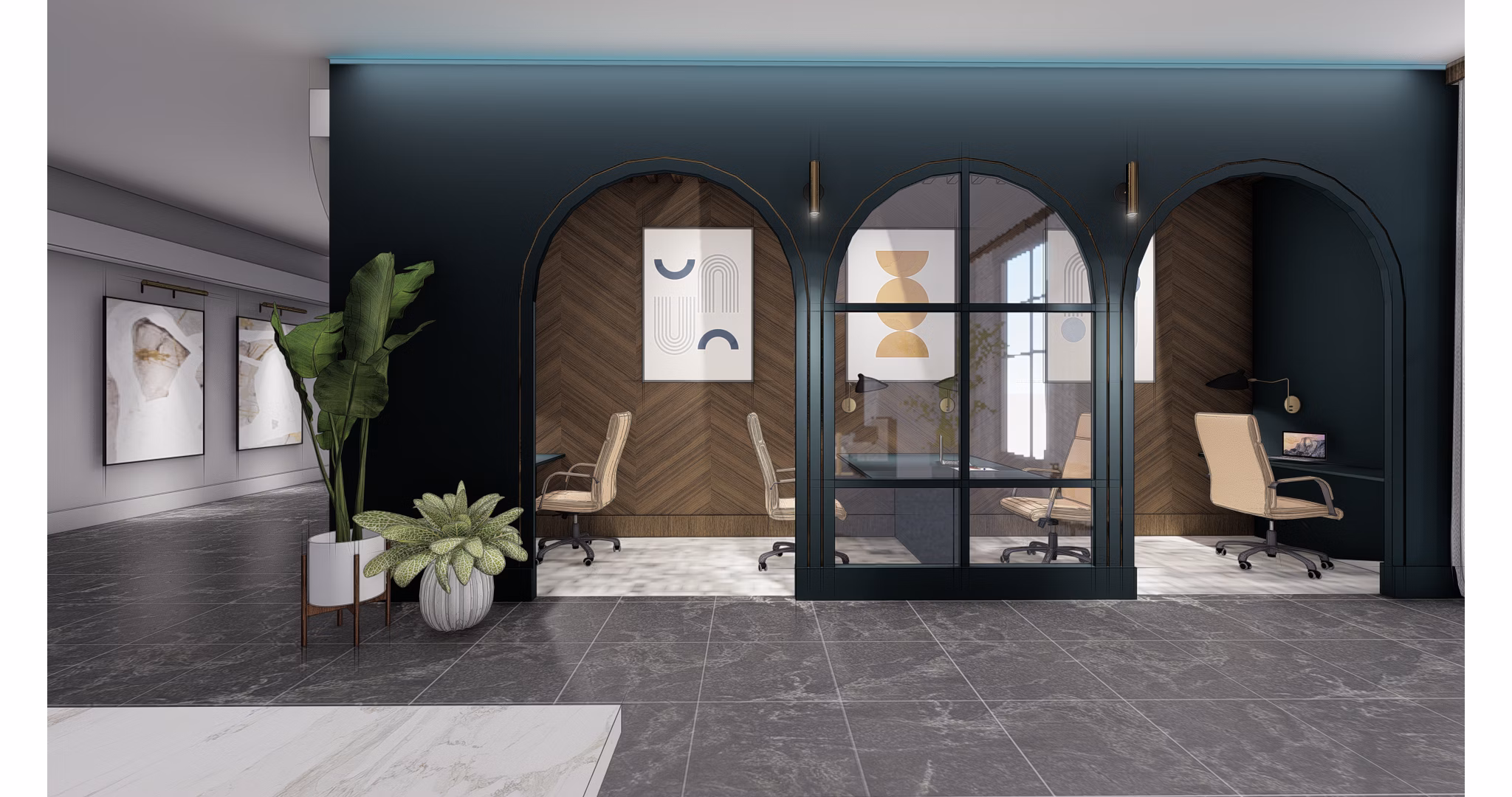 Modern clubhouse with stylish furnishings at The Residence at SouthPark Apartments, ideal for social gatherings and relaxation