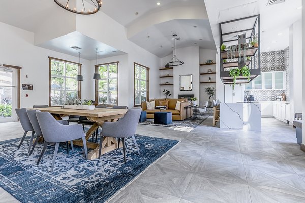 Stylish clubhouse lobby featuring modern decor at Avignon Townhomes Apartments