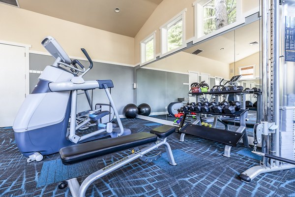 Modern fitness center with state-of-the-art equipment at Avignon Townhomes Apartments, ideal for luxury apartment living
