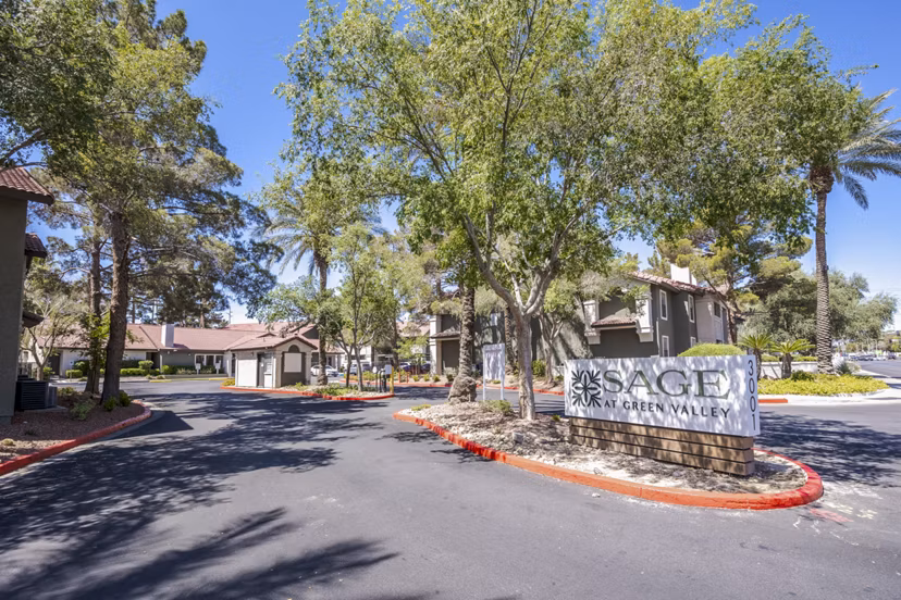 Sage at Green Valley Apartments: Elegant signage at a luxury living community in Green Valley