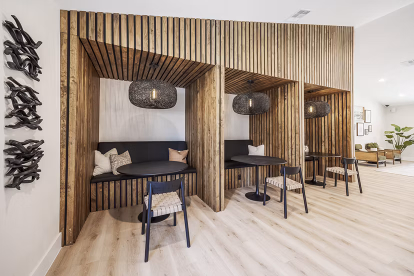 Clubhouse featuring modern design elements at Sage at Green Valley Apartments