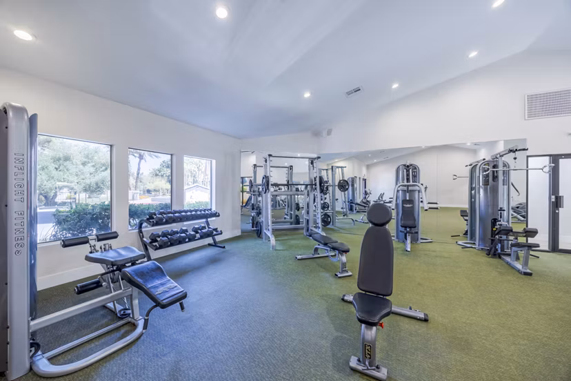 Modern fitness center with state-of-the-art equipment at Sage at Green Valley Apartments