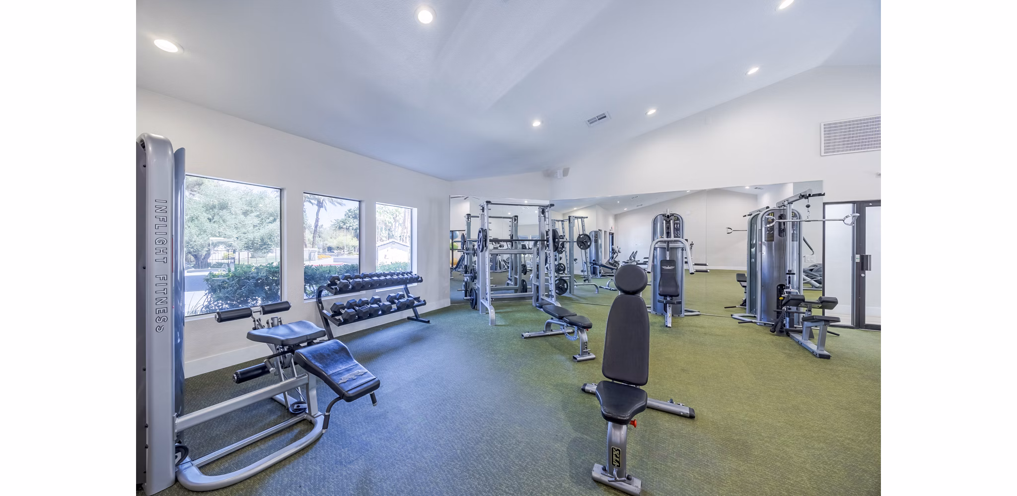 Modern fitness center with state-of-the-art equipment at Sage at Green Valley Apartments
