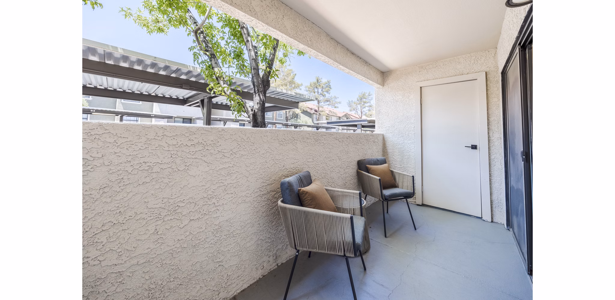 Private balcony with scenic views at Sage at Green Valley Apartments