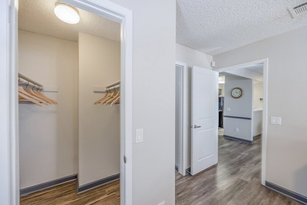 Bedroom featuring contemporary furniture and elegant design at 5400 Vistas Apartments