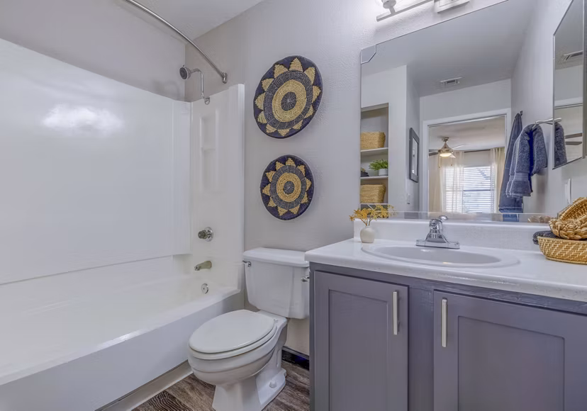 Bathroom featuring modern fixtures and sleek design at 5400 Vistas Apartments