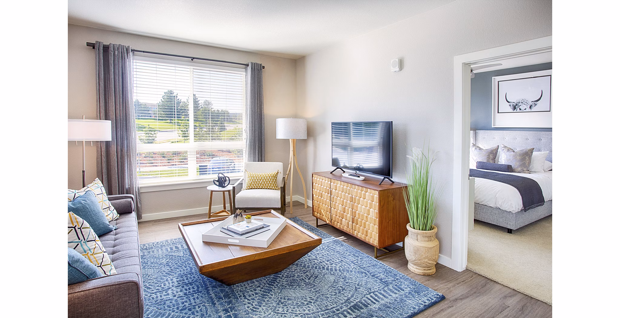 living room at The Palmer Apartments