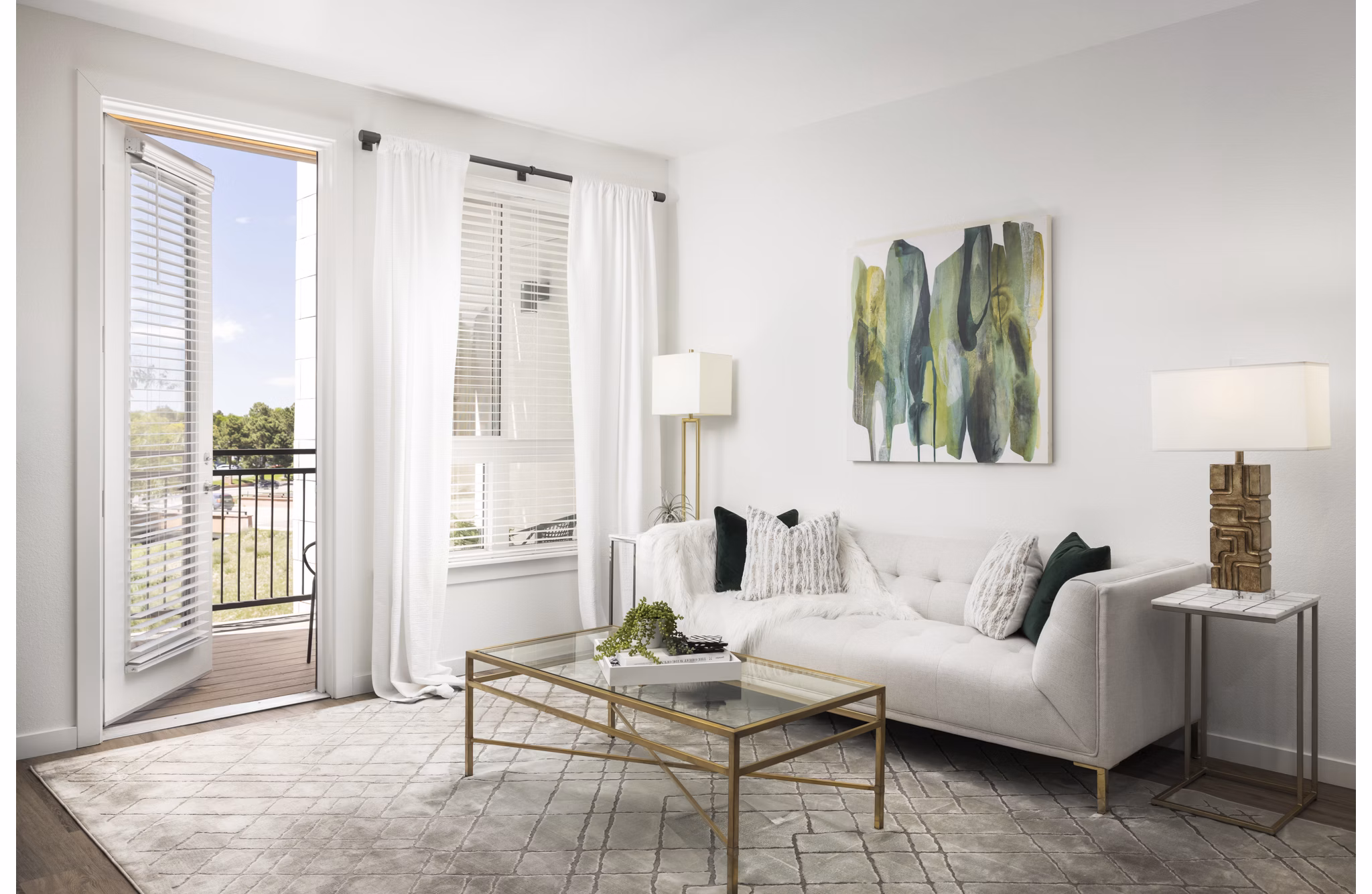 Living Room at The Palmer Apartments