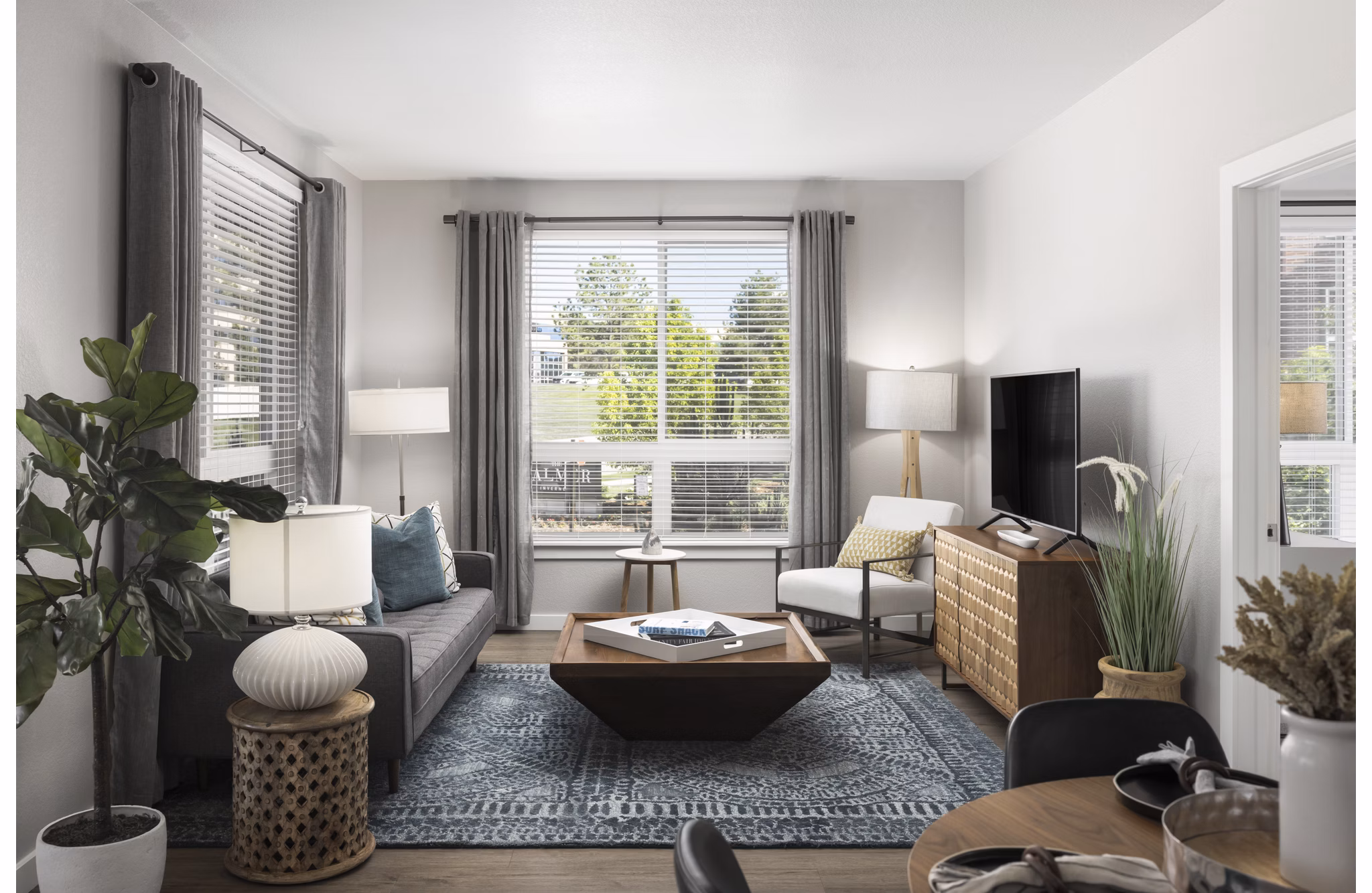 Living Room at The Palmer Apartments