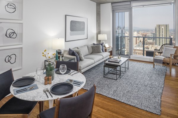 living room at Indigo at Twelve West Apartments