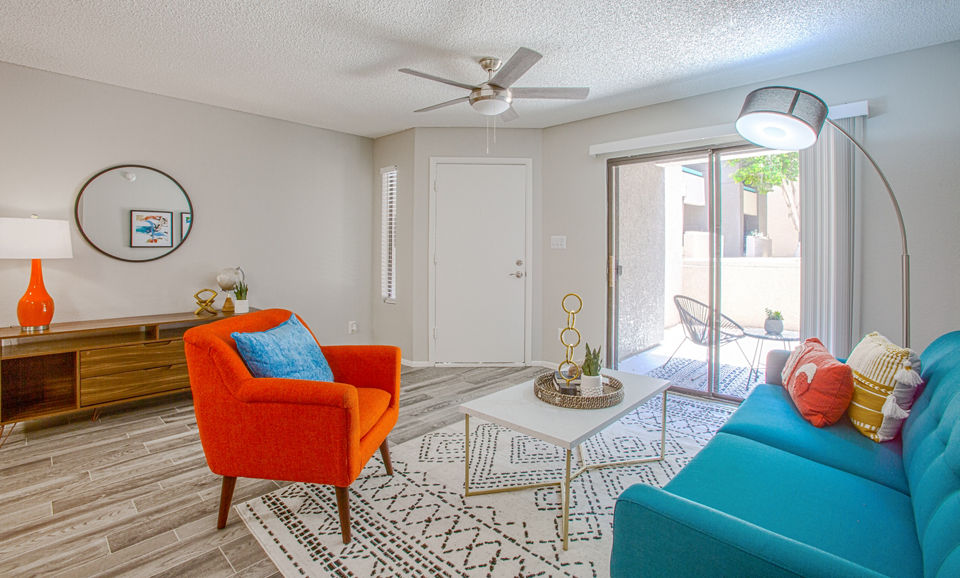 living room at Paseo 51 Apartments