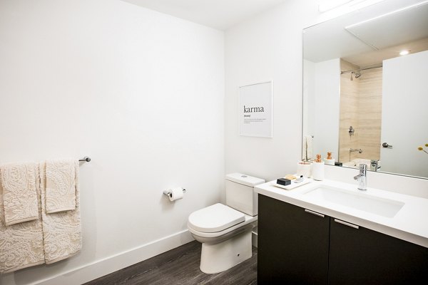 bathroom at Fourth Street East Apartments