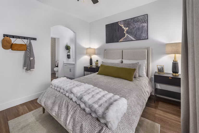 bedroom at Finisterra Apartments