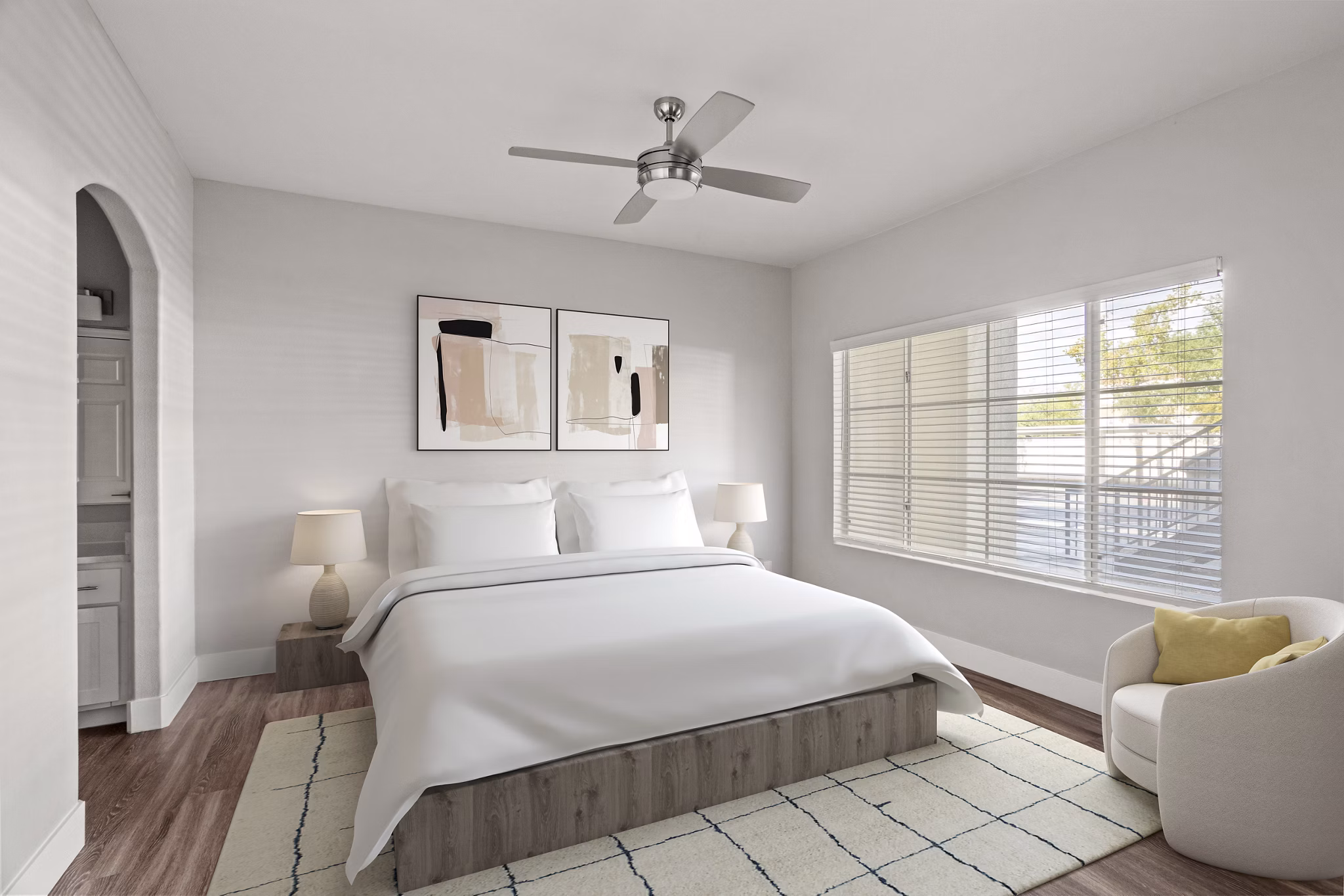 bedroom at Finisterra Apartments