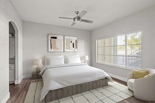 bedroom at Finisterra Apartments
