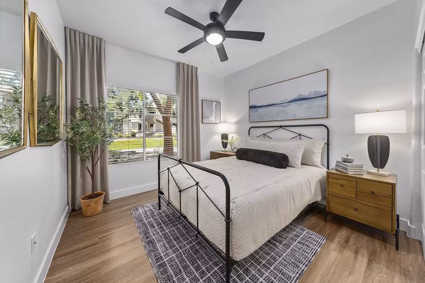 bedroom at Finisterra Apartments