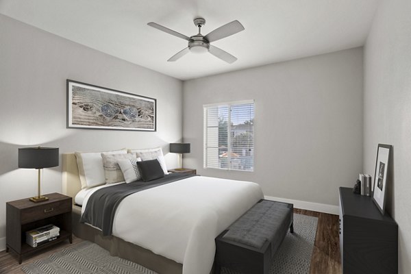 bedroom at Finisterra Apartments