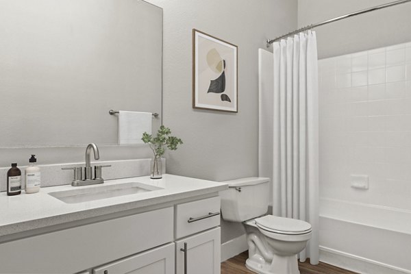 bathroom at Finisterra Apartments