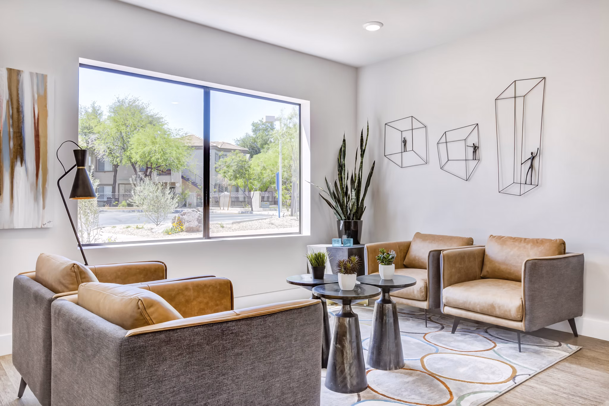 living room at Finisterra on Grove Apartments