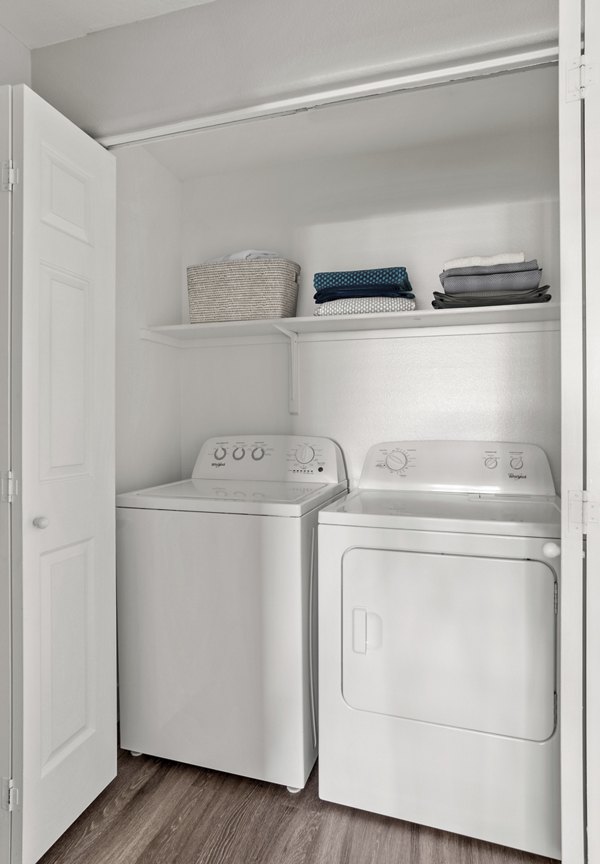 laundry room at Finisterra Apartments