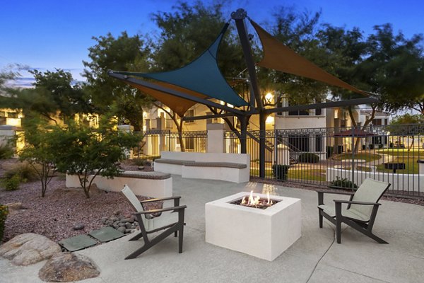 fire pit at Finisterra Apartments