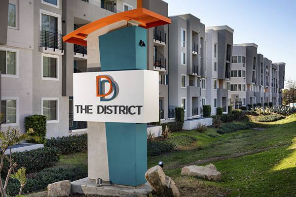 signage at The District Apartments